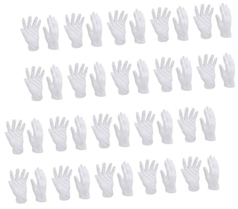 MUSISALY 16pairs Cotton Mitts Elastic Jewelry Gloves for Dry Hands Washable White Cotton Gloves for Eczema for Daily Use and Hand Protection