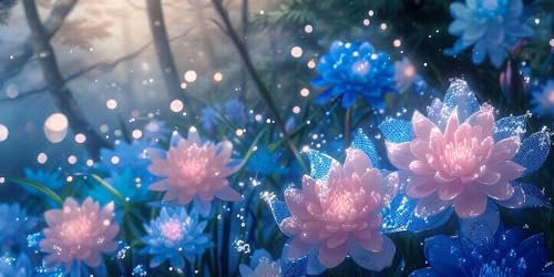 Malen Nach Zahlen Erwachsene Hellblau Blume Malen Nach Zahlen Bild,DIY Set mit Pinseln und Acrylfarben Handgemalt Leinwand,Malen Nach Zahlen Kinder für Basteln Zuhause Mädchen Geschenk 100x200cm s-138