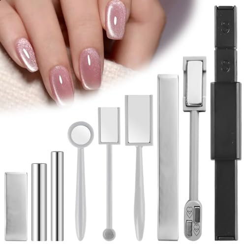 9 Stück Nail Art Werkzeug Magnetstift, Nagel Magnet Stick Tool Set Verwendung mit Cat Eye Gel Pulver oder Nagellack, für 3D Cat Eye Magnet Nagellack Magnet für Ideal Katzenaugen Magische Effekt