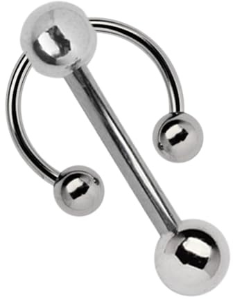 Modern Nature Piercing-Schmuck Intimpiercing Titan Banane in 1,6 mm mit 5 mm Lochkugel und Gewindering