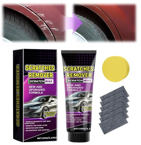 Nano Tuch Auto Kratzer Entferner, Autolack Reparatur Polieren Paste, 2025 Auto Kratzer Reparatur Paste Polierwachs mit Nano Tuch und Schwammball, Kratzerentfernungs (1 Pack)