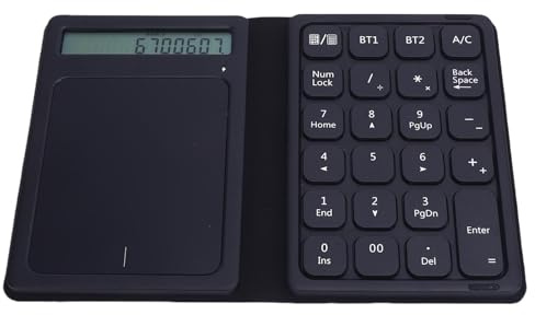 Goshyda Bluetooth Number Pad, 23 Keys Wireless Numeric Keypad with Touchpad and Calculator Function, Foldable Ultra Thin Type C Numpad for Tablet Laptop Desktop