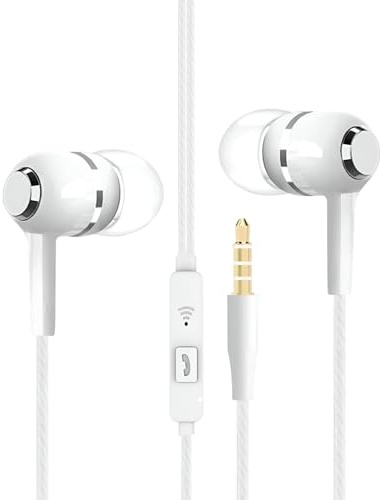 Hitburu Écouteurs Filaire | Casque Audio avec Microphone Intégré,Prise Jack 3.5 mm Son Hi-FI pour Musique Jeux Sport Enregistrement Studio