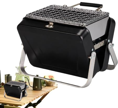 Barbacoa de carbón vegetal - Barbacoa portátil para barbacoa, barbacoa de mesa compacta, barbacoa de cocina para exteriores, barbacoa plegable, barbacoa para pícnic, fiestas en el jardín, ideal para