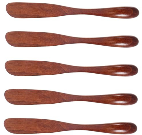 IMIKEYA 5pezzi Spalma Marmellata in Legno Spalma Burro Raschietto Spatola Per Panna Tagliaformaggio Utensili Cucina Spalmabile
