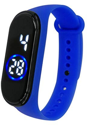 LED mode silikon 50 m sport digital handled unisex klocka herrklocka djärva klockor för män, BLÅ, En storlek