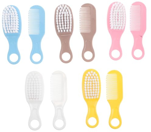 BESPORTBLE 5sets Care Set Soft Bristle Hair Brush Cradle Cap Treatment Newborn Scalp Massage Brush Boy Girl Grooming Supplies Comb