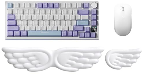 Angel-Flügel Handgelenkstütze: 430×105 Handballenauflage Tastatur, Handauflage Tastatur Mit PU Leder, Ergonomische Maus Handgelenkauflage, für Büro und Zuhause