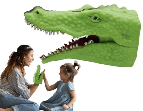 Puppen mit Tieren, Alligator Marionette - Realistisches Handspielzeug mit Cartoon Tier,Weiches Gummispielzeug mit Tierkopf, Badespielzeug im Pool für Party, Requisiten für n