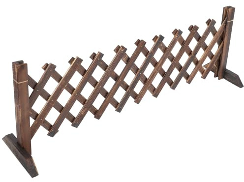 LAPYAPPE Clôture Rétractable en Bois pour Jardin et Balcon, Treillis pour Plantes Grimpantes, Facile à Ranger, Panneau Décoratif Élégant Couleur Café