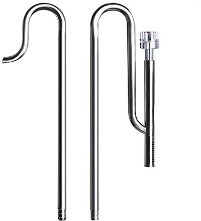 CVERY Oberflächenskimmer, Metall-Lilienrohr, Edelstahl, Einlaufabfluss, entfernt Oberflächenablagerungen, Rohr für Aquarium, bepflanztes Aquarium (16 mm)