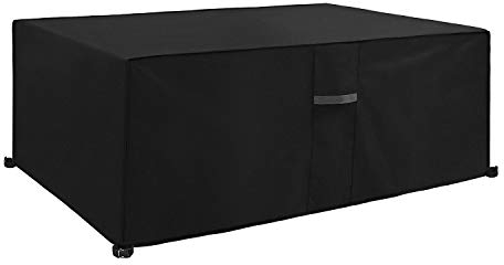 Dokon Gartenmöbel Abdeckung Wasserdicht Winddicht UV Beständiges Gartentisch Abdeckplane mit Belüftungsöffnungen Robustes Oxford-Gewebe Schutzhülle für Loungemöbel Sitzgruppe (170x94x74cm) Schwarz