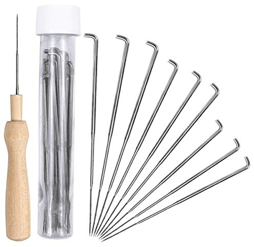 Natuce 30PCS 3 Tamaños Agujas de Fieltro, Aguja de Fieltro de Lana, Herramientas de Fieltrar de Madera con Botellas Transparentes y Mangos de Madera, Juego de Agujas de Fieltrar
