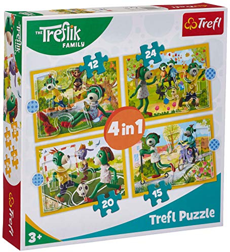 Trefl, Puzzle, Zusammen Spielen, Familie Treflik, von 12 bis 24 Teilen, 4 Sets, für Kinder ab 3 Jahren