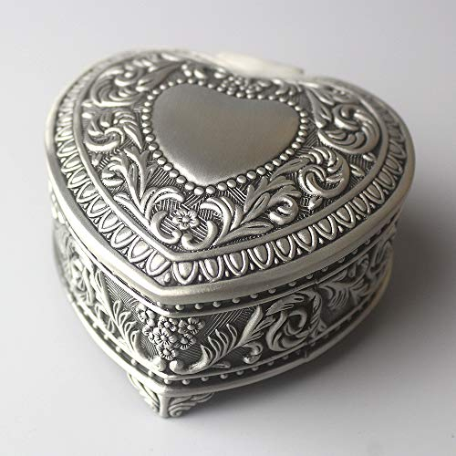 Sinzyo Embossed Zinc Alloy Music Box Metal Movement Music Box Christmas Birthday Valentine's Day (Metal Embossed Type D, Tune; Once upon a december)