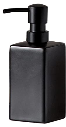 Mattschwarzer Seifenspender. Quadratischer Handseifen- und Lotionspender für Badezimmerarbeitsplatte, Seifenspender für die Küche, 400 ml.