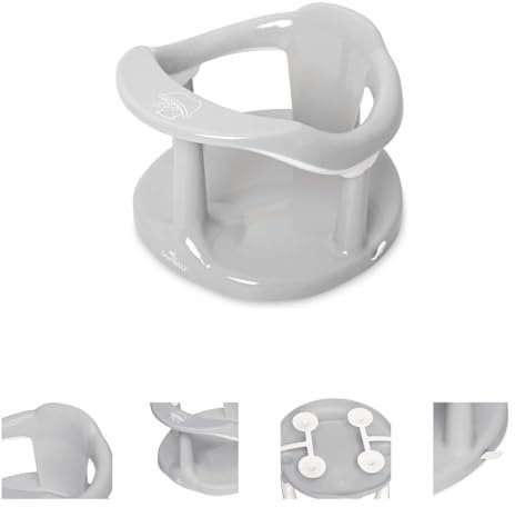 Lorelli Babybadewannensitz Happy Bubbles rutschfeste Basis, hohe Rückenlehne grau