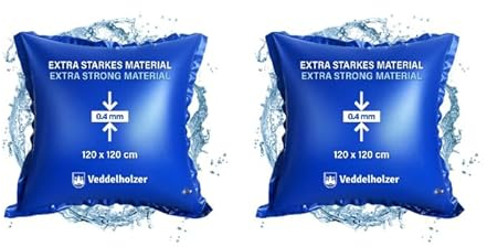 Veddelholzer 2 mal XXL 120 x 120 cm Luftkissen inkl. 8m Seil Poolkissen Winter zur Poolabdeckung. Pool Zubehör Pool Wintermittel zur Pool Überdachung, Abdeckung im Winter und bei schlechtem Wetter