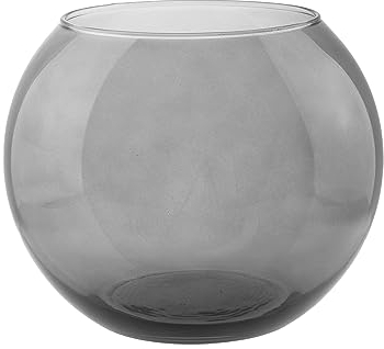 TREND FOR HOME Kugelvase Glas Ø 19cm H: 15,5cm Pflanzenterrarium Grauglas | Tischvase für Hochzeit Wohnzimmer Tulpen Rose | Deko Grau Blumenvase Hydrokulturvase | Olivia