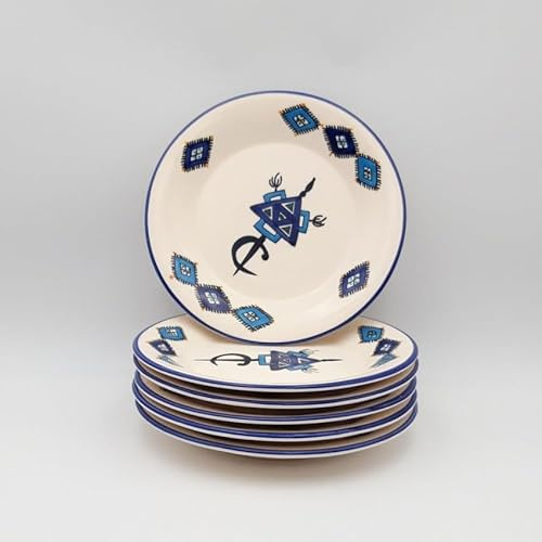 Juego de 6 platos planos Sahel azul - D 24 cm