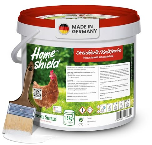 Home Shield Kalkfarbe Hühnerstall Pulver 1,5 kg im Eimer, weiß
