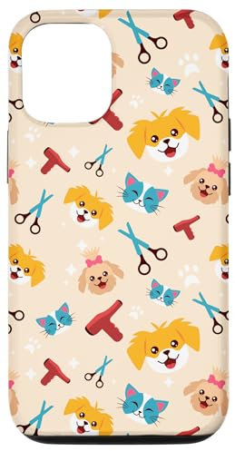 Hülle für iPhone 13 Welpen-Hundepflege, niedliches Farbmuster, grafischer Hintergrund