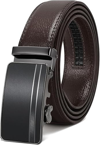 JASGOOD Ceinture Homme Cuir Ceintures Automatique à Cliquet 3 Tailles Cadeau Homme