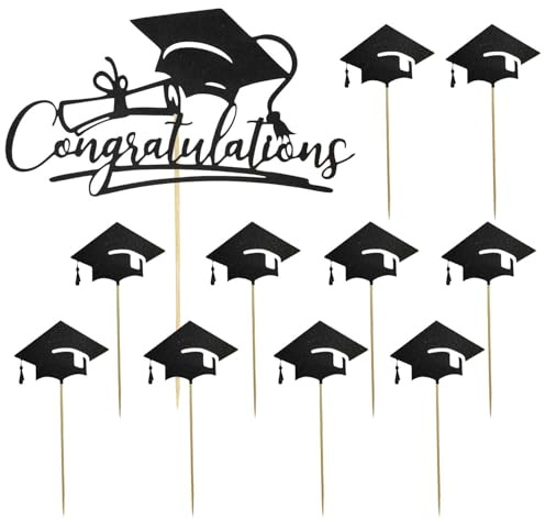 11 Pezzi di Inserti per Torte per Feste di Laurea, Decorazioni per Feste di Laurea, Inserti per Decorazioni per Torte, Accessori per Torte di Laurea