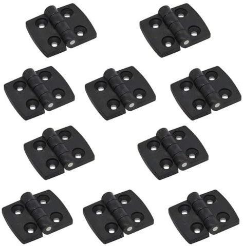 Lot de 10 charnières à choc en plastique noir pour la maison Charnières légères pour petits tiroirs Boîte à bijoux