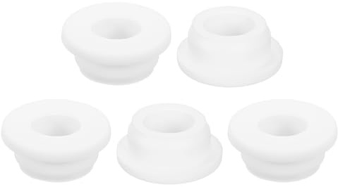QUARKZMAN 5 Stück Gummitülle Weiß 1 (25mm), 5/8 (16mm) ID Loch Gummiring | Bohrloch Top Hat Kabeldurchführung Gummi für Verkabelung, Automobil