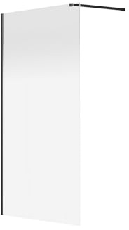 Vente-unique - Paroi de douche à l'italienne brume - 120 x 200 cm - Noir mat - POMARO