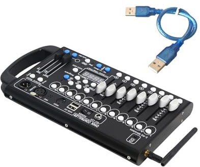 DJ Controller Battery Powered 192 512 Stage DJ Light Controller Stage Lighting Party Pub Night Club KTV Mini Console for Dj Lights Par Lights Moving(192 wireless)
