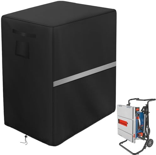 Table Saw Cover Waterproof Outdoor Portable Table Saw Covers with Reflective Strip & Handle, Heavy Duty Protective Cover (Black, 29 x 23 x 38 inch)