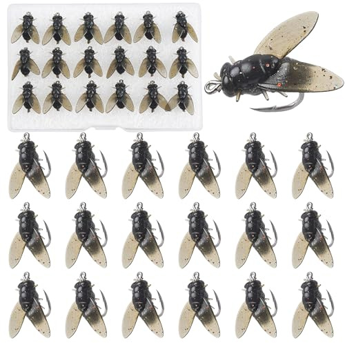 Bionic Fly Fishing Bait, 18pcs Trout Jig Swimbait Dry Flies Bass Fly Fishing Lures Kit Panfish Lure Fly Fishing Hook Artificial Soft Bait for Freshwater Saltwater
