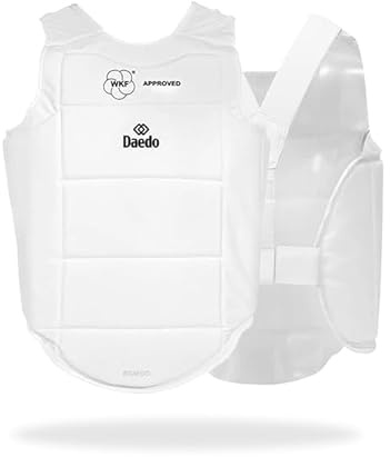 Daedo Chest Protector WKF Approved – Martial Arts Body Shield for Karate Taekwondo – Padded Sparring Training Gear - XS