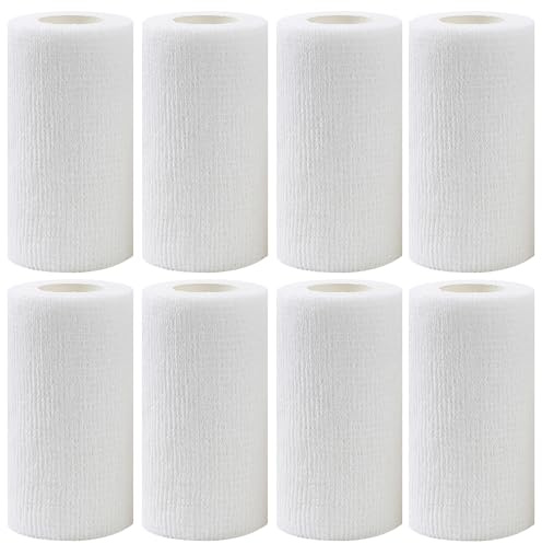 8 Rollen Selbstklebender Verband 10cm Breit,Selbsthaftende Kohäsive Bandage