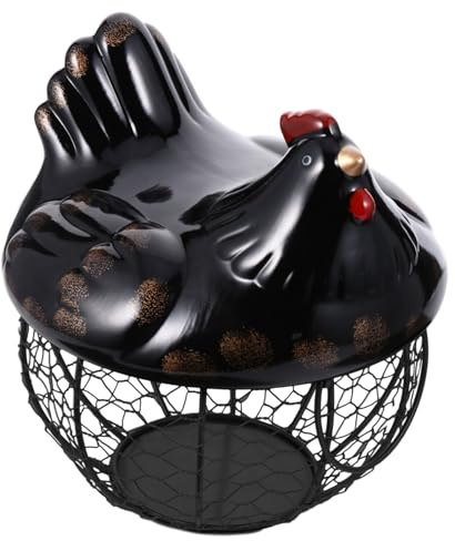 Levemolo Cesta de Hierro con Tapa de para Frutas y Verduras Cesta de Almacenamiento Multifuncional Resistente y Decorativa para Cocina y Hogar