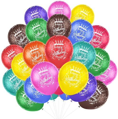 OSDUE Luftballons Happy Birthday Geburtstag, 30 Stück Geburtstags Alles Gute zum Geburtstag Ballons Bunte Luftballons Schöner Geburtstagsdeko Birthday Ballon Party Deko für Frauen Mann
