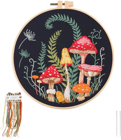 pozuauoa Embroidery Kits for Beginners, Hobbies for Women, Embroidery Patterns with Patterns Including Fabric with Hoops Threads Needles Instructions
