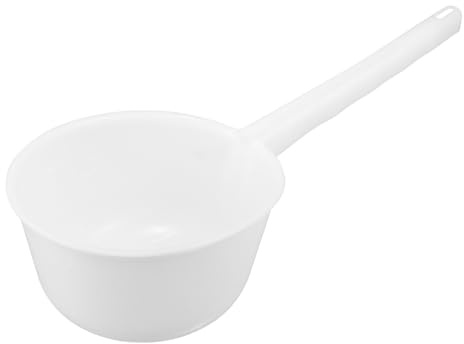 LOLIPPYY Louche à Eau en Plastique Blanc à Long Manche – Grosse Capacité – Louche Polyvalente Cuisine Bain et Jardin – Cuillère Pratique pour Verser L’Eau Soupe