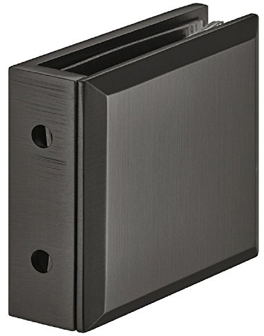 Gedotec Support en verre pour douche - Support de serrage en verre pour montage mural - En laiton PVD noir - Fixation de serrage pour façade en verre - 1 pièce - Support de cabine de douche - Raccord