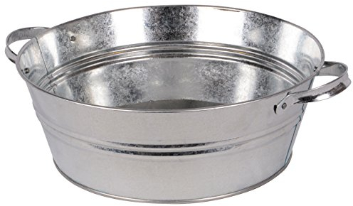 UNUS Nature by Kolibri Baignoire en Zinc, Bassine à Glace, Seau à Champagne, Vin, Bière, Pot de Fleurs, Bac en métal 13l, 40x40x14cm