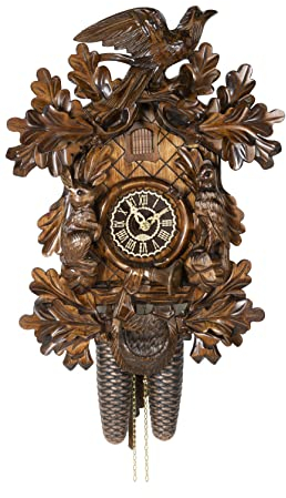 Trenkle Kuckucksuhr Jagdstück, 8 Tage Werk, nußbaum