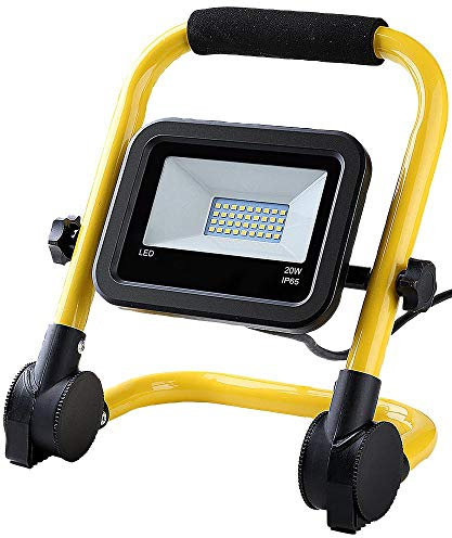 Ex-Pro 20W 1500LM LED Work Light IP65 Waterproof 6000K Daylight White Lamp with Foldable Frame for Workshop Outdoor Home Garage Job Site