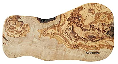 NATUREHOME Olivenholz Astscheibe oval ~30 cm – Rustikale Baumscheibe als Dekobrett, Servierbrett oder Unikat-Geschenk aus Naturholz