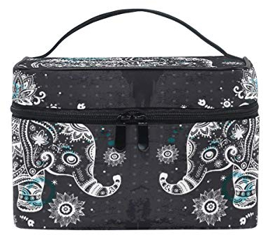 Elefant Indien Kunst Kosmetiktasche Organizer Reißverschluss Make up Taschen Kulturbeutel Waschtasche für Damen Mädchen Frauen
