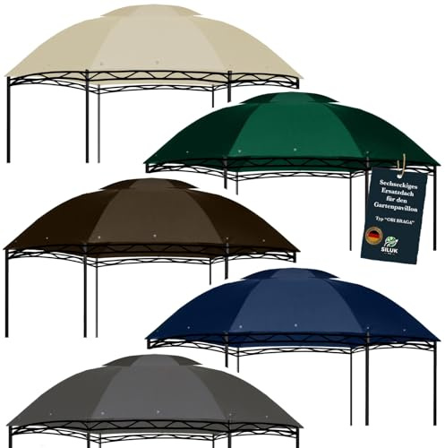 freigarten.de Toit de rechange pour tonnelle Ø 350 [cm] imperméable Matériau : Panama PCV Soft 370 g/m² Extra solide Modèle 4 (Marron)