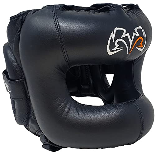 RIVAL Boxing RHGFS3 Gesichtsschutz Sparring-Kopfbedeckung – breite Augenöffnung, hochwertiges Leder und thermoplastischer Innenrahmen