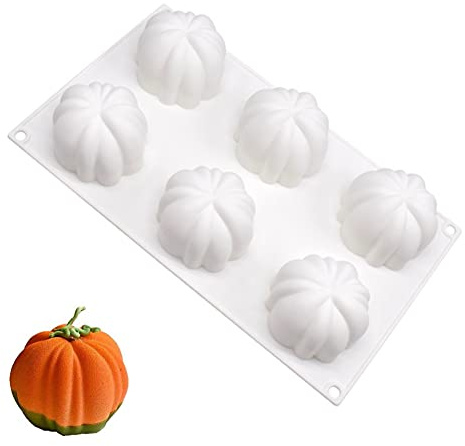 SUNSK Halloween Stampo in Zucca Stampo in Silicone 3D per Mousse Dolci Muffin Cioccolato Sapone Handmade Tortini Stampo da Forno