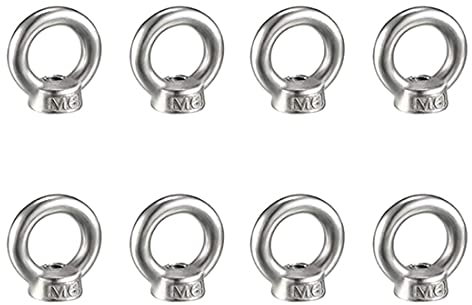 Zimjoy 8 Stück M6 Ringmutter,Augenmutter 304 Ringmuttern aus Rostfreiem Edelstahl,Metrisch Ring Form Lifting Eye,Hardware Ringmuttern M6 Ring Runde Ringmuttern für Rolle Des Befestigens Und Hängens